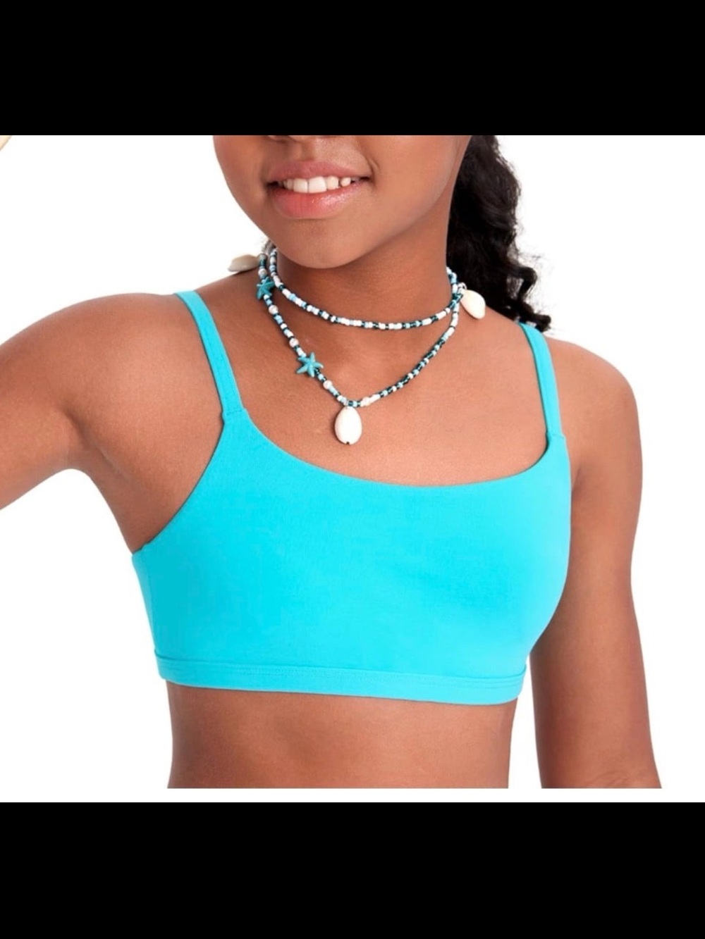 Bright Turquoise Seamless Crop Tank Top